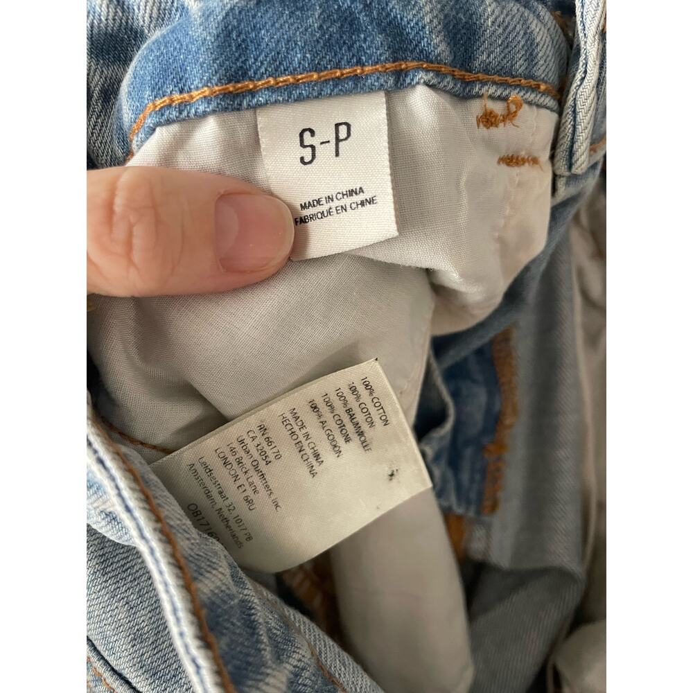 BDG Denim Maxi Skirt Blue Raw Hem Small Urban Outfitters Cotton - Picture 9 of 12